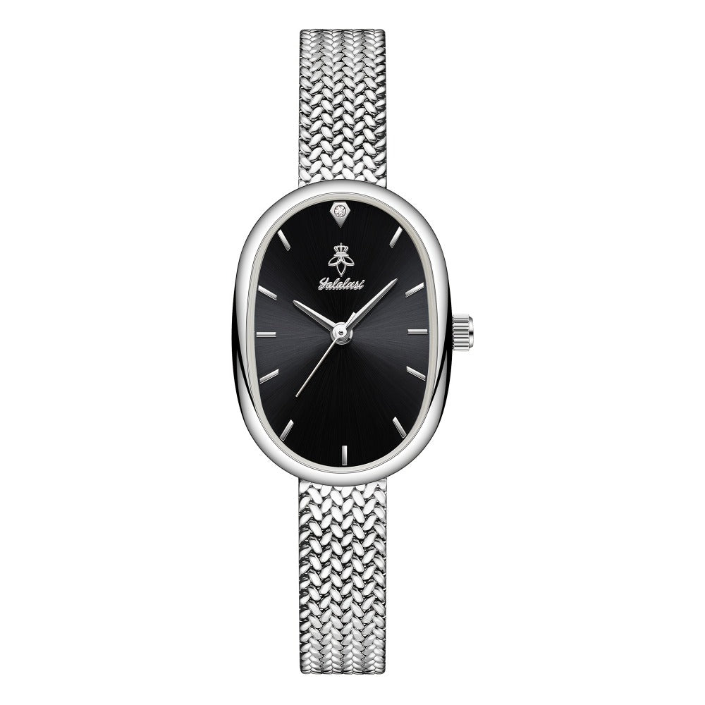 Women's Quartz Watch - 's Elegant Oval Dial Leaf Pattern Bracelet Strap with Gift Box, Stylish - product detail view 11