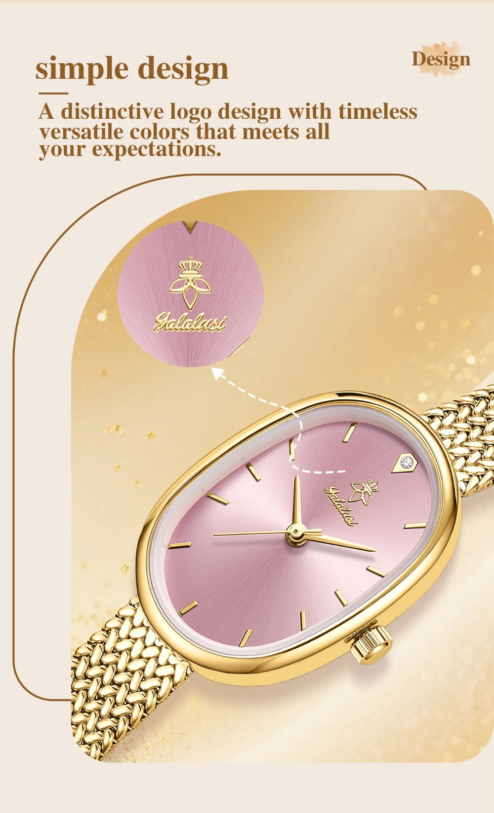 Women's Quartz Watch - 's Elegant Oval Dial Leaf Pattern Bracelet Strap with Gift Box, Stylish - product detail view 18