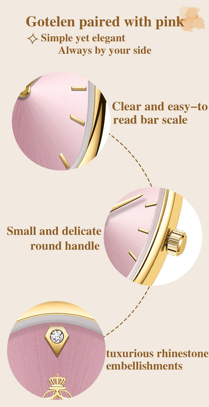 Women's Quartz Watch - 's Elegant Oval Dial Leaf Pattern Bracelet Strap with Gift Box, Stylish - product detail view 19