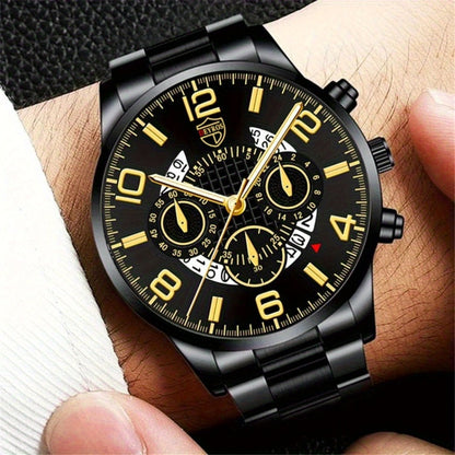 Men's Quartz Watch - 's Gift Set 2pcs Luxury Stainless Steel Watches Business Fashion Analog - product detail view 9