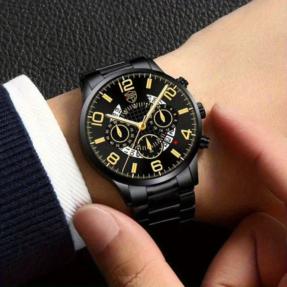 Men's Quartz Watch - 's Gift Set 2pcs Luxury Stainless Steel Watches Business Fashion Analog - product detail view 12