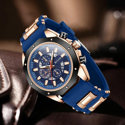 Men's Quartz Watch - 's Large Dial with Auto Calendar | Stainless Steel Strap, Business Sports - product detail view 9