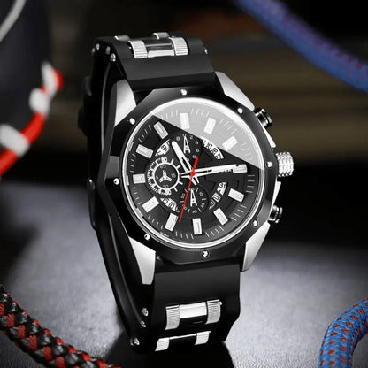 Men's Quartz Watch - 's Large Dial with Auto Calendar | Stainless Steel Strap, Business Sports - product detail view 10