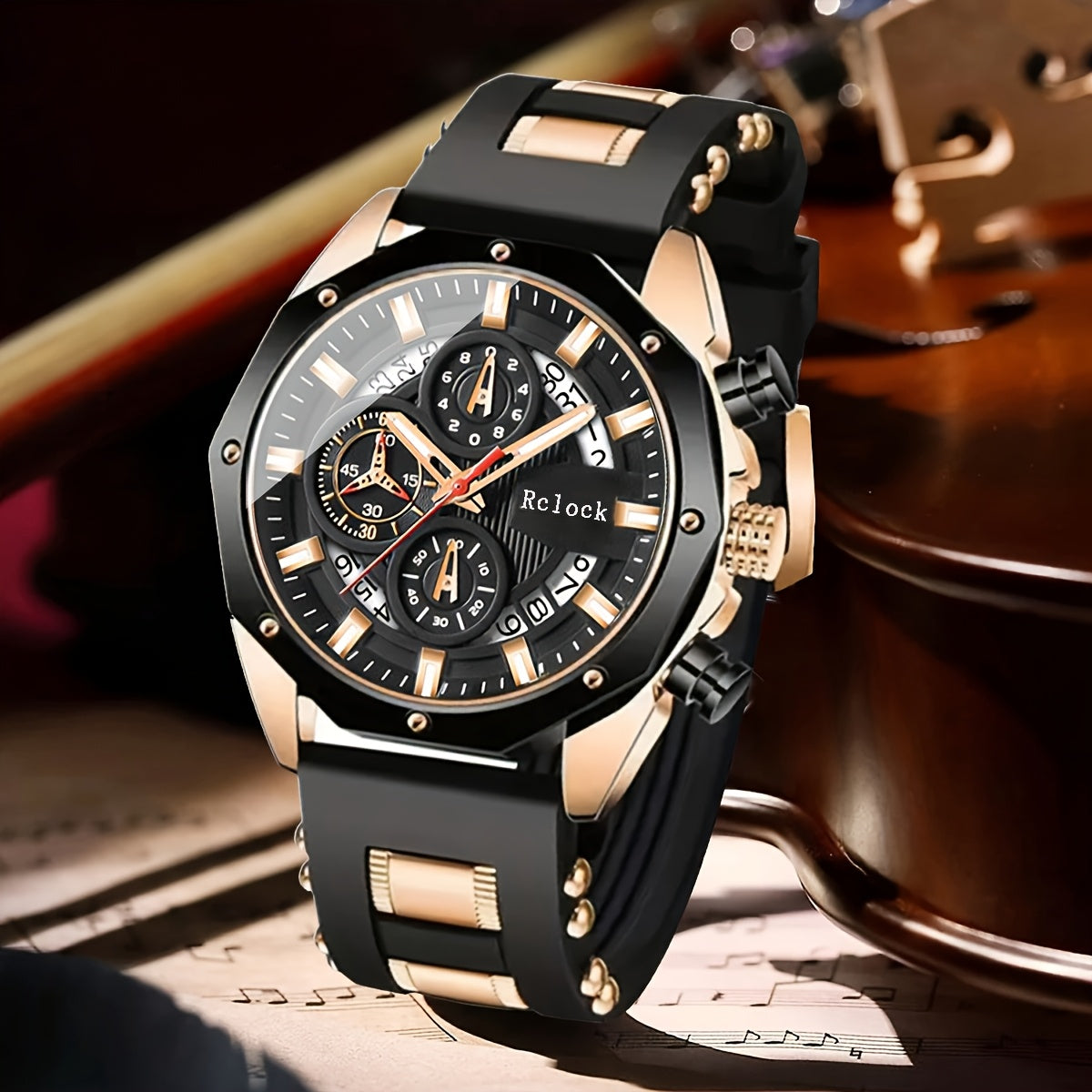 Men's Quartz Watch - 's Large Dial with Auto Calendar | Stainless Steel Strap, Business Sports - product detail view 11