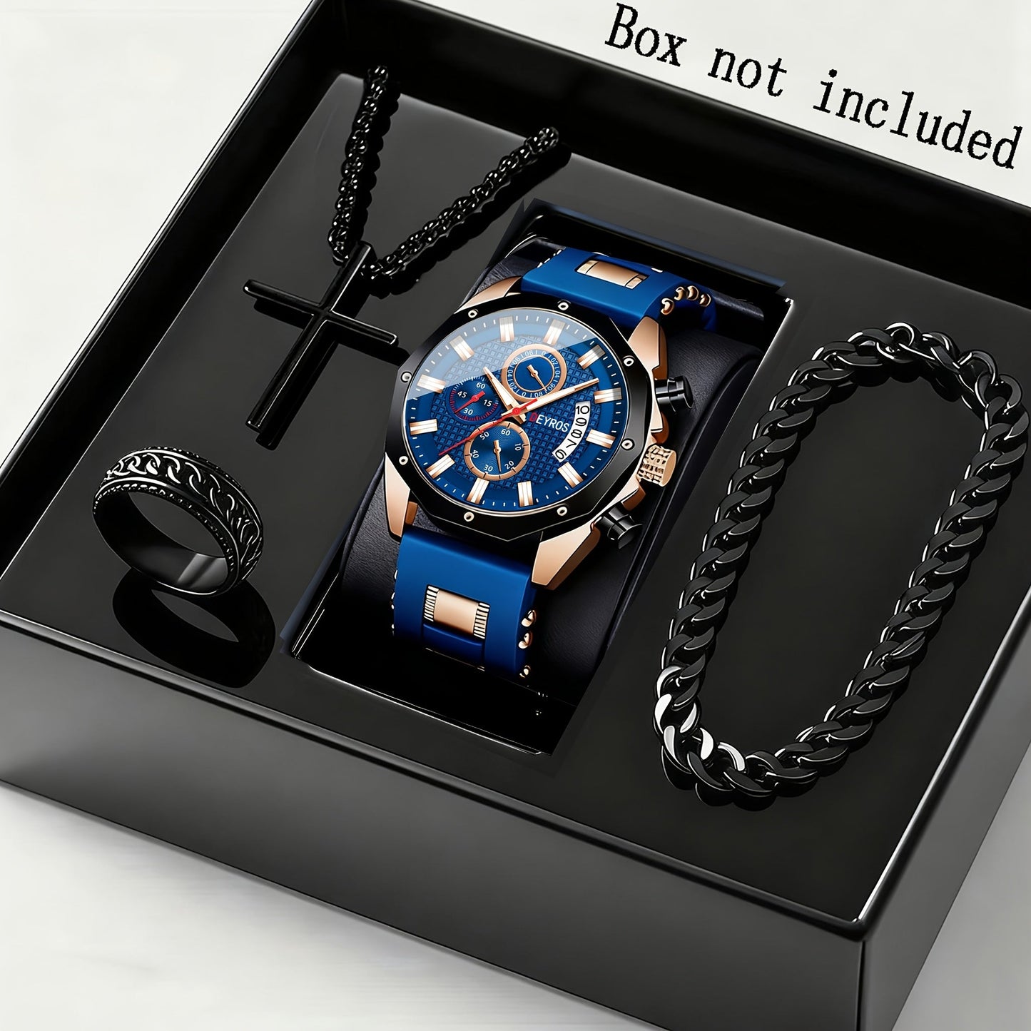 Men's Quartz Watch - 's Large Dial with Auto Calendar | Stainless Steel Strap, Business Sports - product detail view 12