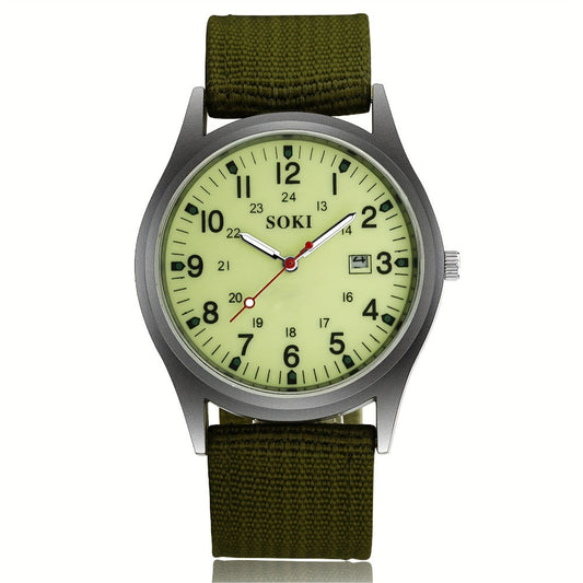 Men's Quartz Watch - 's Minimalist 24H Display, Luminous Dial, Date Calendar, Analog Casual - main product view