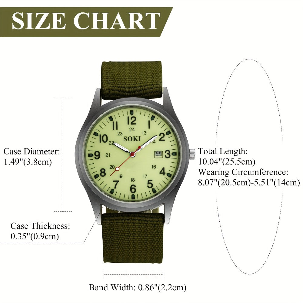 Men's Quartz Watch - 's Minimalist 24H Display, Luminous Dial, Date Calendar, Analog Casual - product detail view 2