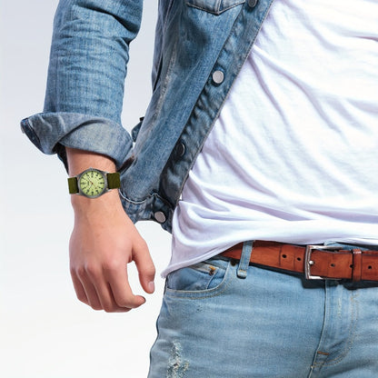 Men's Quartz Watch - 's Minimalist 24H Display, Luminous Dial, Date Calendar, Analog Casual - product detail view 3