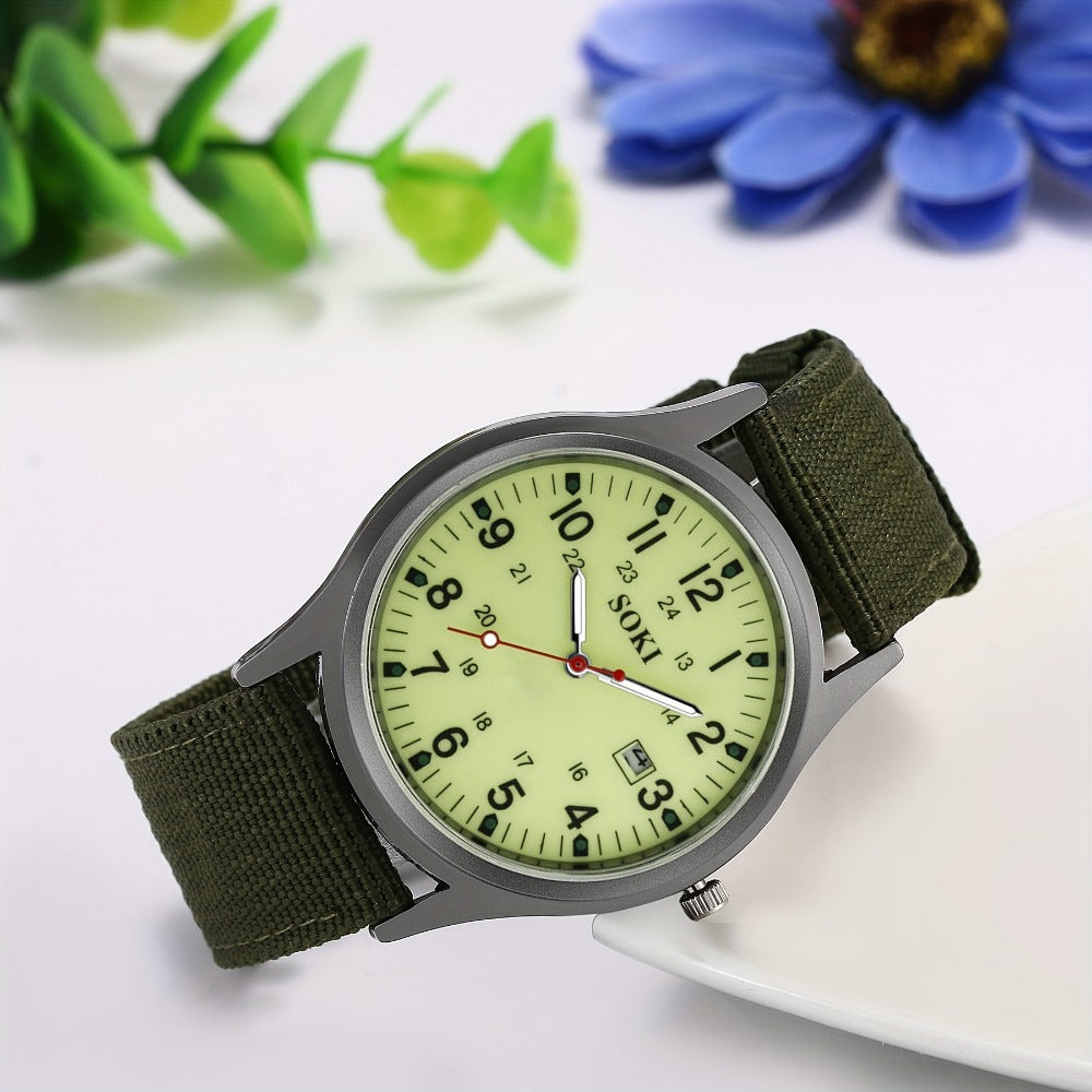 Men's Quartz Watch - 's Minimalist 24H Display, Luminous Dial, Date Calendar, Analog Casual - product detail view 7