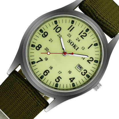 Men's Quartz Watch - 's Minimalist 24H Display, Luminous Dial, Date Calendar, Analog Casual - product detail view 9