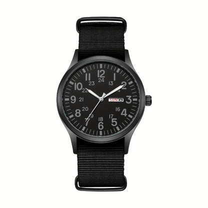 Men's Quartz Watch - 's Outdoor Sport Nylon Strap, Luminous Dial, 24H Scale & Date Calendar - product detail view 15