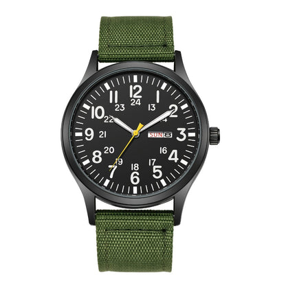 Men's Quartz Watch - 's Outdoor Sport Nylon Strap, Luminous Dial, 24H Scale & Date Calendar - product detail view 17