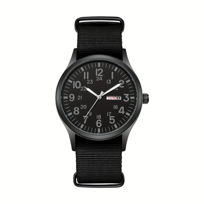 Men's Quartz Watch - 's Outdoor Sport Nylon Strap, Luminous Dial, 24H Scale & Date Calendar - product detail view 32