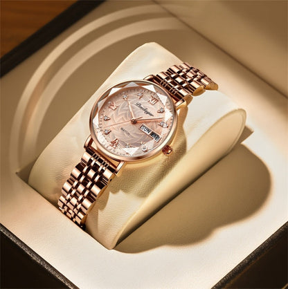 Women's Quartz Watch - 's Rhinestone POEDAGAR Rose Gold Luxury Dress with Luminous Dial - product detail view 13