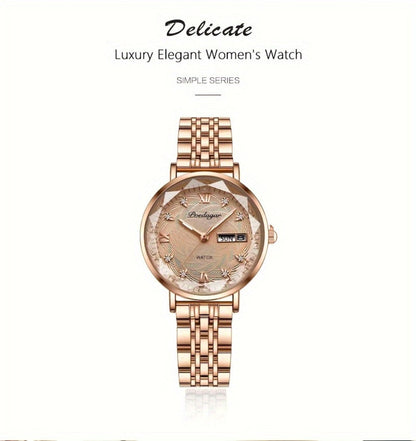 Women's Quartz Watch - 's Rhinestone POEDAGAR Rose Gold Luxury Dress with Luminous Dial - product detail view 17