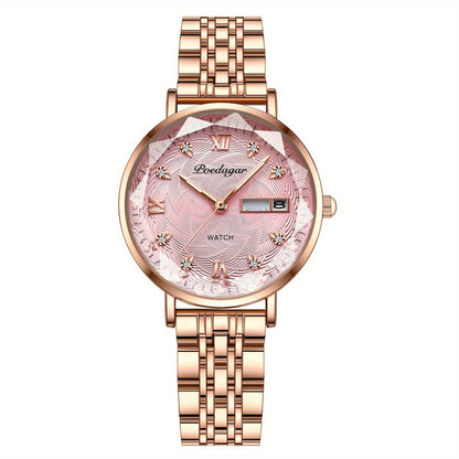 Women's Quartz Watch - 's Rhinestone POEDAGAR Rose Gold Luxury Dress with Luminous Dial - product detail view 19