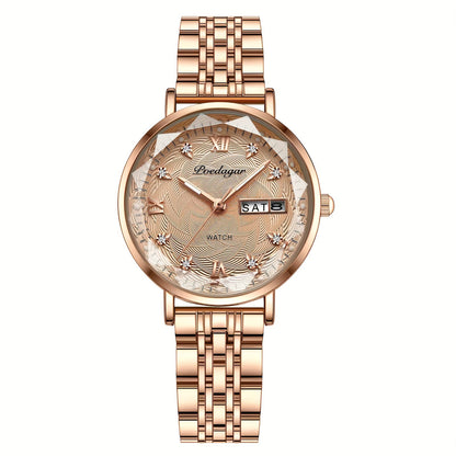 Women's Quartz Watch - 's Rhinestone POEDAGAR Rose Gold Luxury Dress with Luminous Dial - product detail view 21