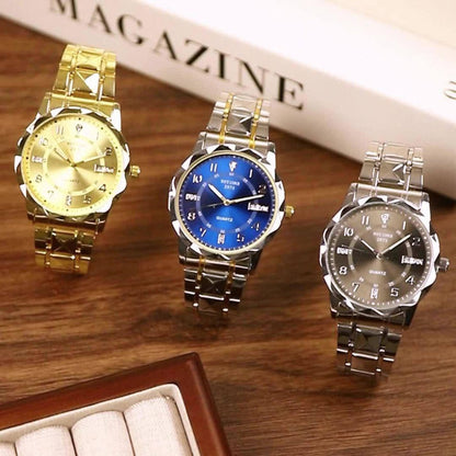 Men's Quartz Watch - 's Roman Numeral Rhinestone Stainless Steel Strap Date Display Minimalist - product detail view 10