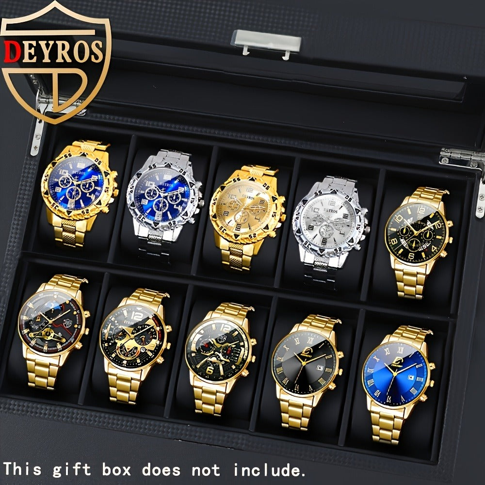 Men's Quartz Watch - 's Set 10pcs Casual Analog Watches Alloy Faux Leather Multiple Colors Date - product detail view 2