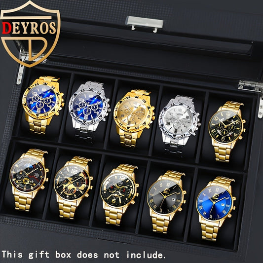 Men's Quartz Watch - 's Set 10pcs Casual Analog Watches Alloy Faux Leather Multiple Colors Date - product detail view 2