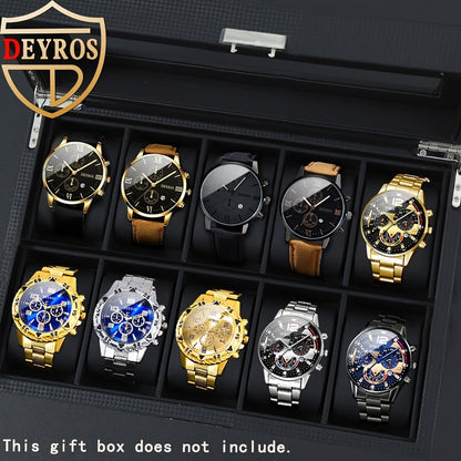 Men's Quartz Watch - 's Set 10pcs Casual Analog Watches Alloy Faux Leather Multiple Colors Date - product detail view 4