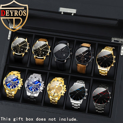 Men's Quartz Watch - 's Set 10pcs Casual Analog Watches Alloy Faux Leather Multiple Colors Date - product detail view 5