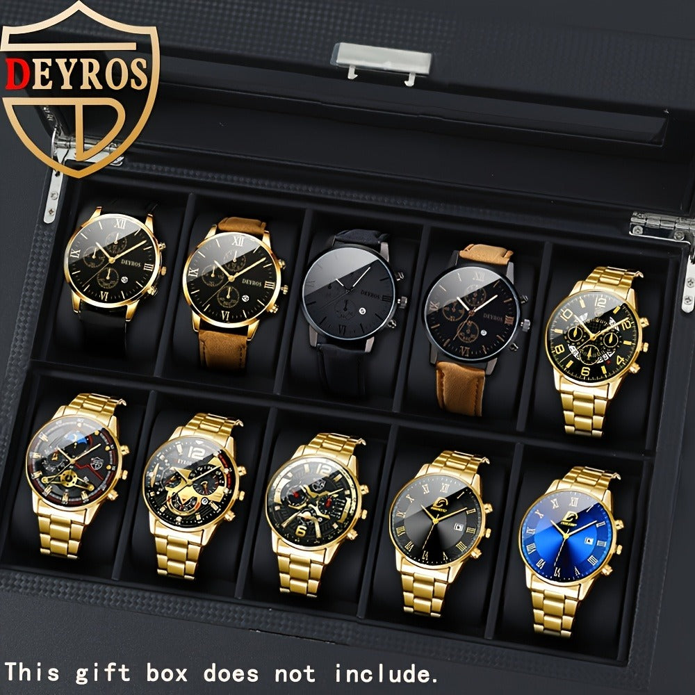 Men's Quartz Watch - 's Set 10pcs Casual Analog Watches Alloy Faux Leather Multiple Colors Date - product detail view 6