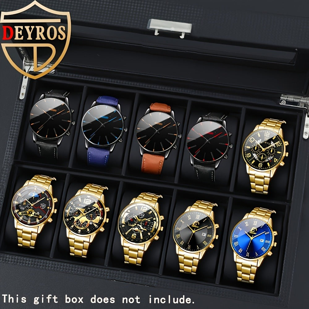 Men's Quartz Watch - 's Set 10pcs Casual Analog Watches Alloy Faux Leather Multiple Colors Date - product detail view 8