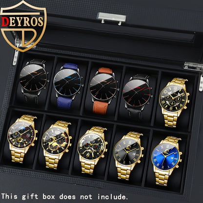 Men's Quartz Watch - 's Set 10pcs Casual Analog Watches Alloy Faux Leather Multiple Colors Date - product detail view 8