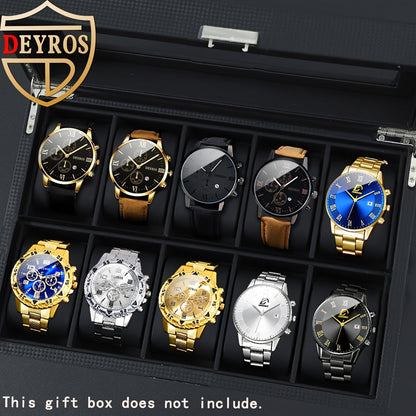 Men's Quartz Watch - 's Set 10pcs Casual Analog Watches Alloy Faux Leather Multiple Colors Date - product detail view 21