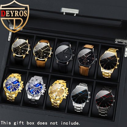 Men's Quartz Watch - 's Set 10pcs Casual Analog Watches Alloy Faux Leather Multiple Colors Date - product detail view 22