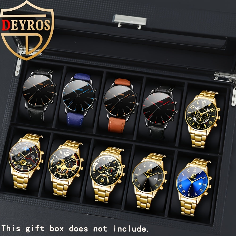 Men's Quartz Watch - 's Set 10pcs Casual Analog Watches Alloy Faux Leather Multiple Colors Date - product detail view 24