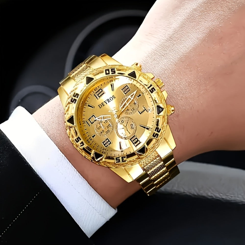 Men's Quartz Watch - 's Set of 2 | Stainless Steel Case, Silicone Strap, Business Casual - product detail view 6