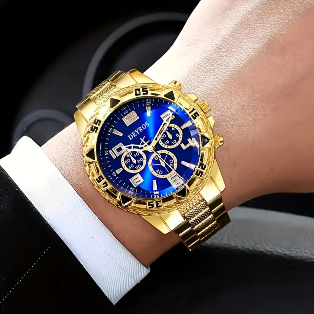 Men's Quartz Watch - 's Set of 2 | Stainless Steel Case, Silicone Strap, Business Casual - product detail view 8