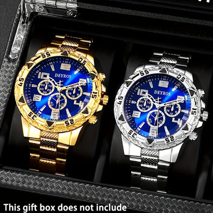 Men's Quartz Watch - 's Set of 2 | Stainless Steel Case, Silicone Strap, Business Casual - product detail view 9