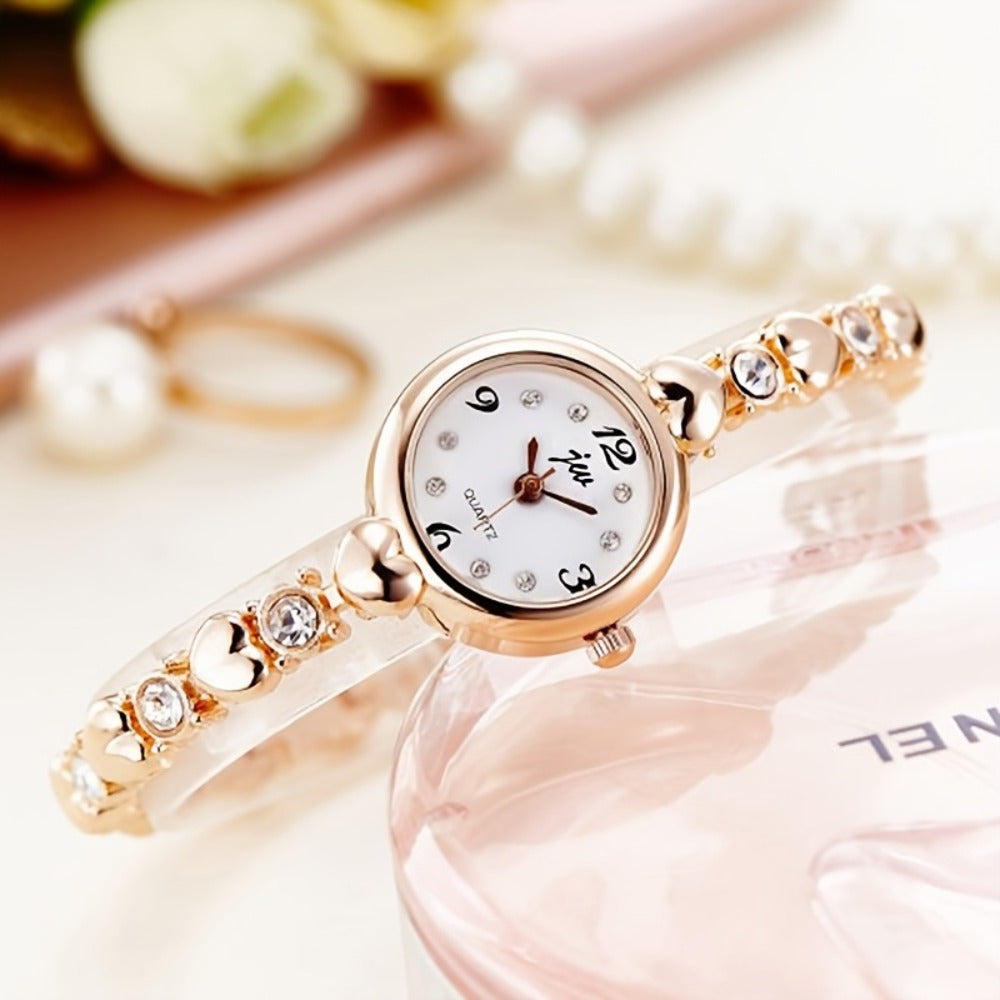 Women's Quartz Watch - 's Slim Bracelet Petite Dial Minimalist Ladies Wristwatch Alloy Case - product detail view 2