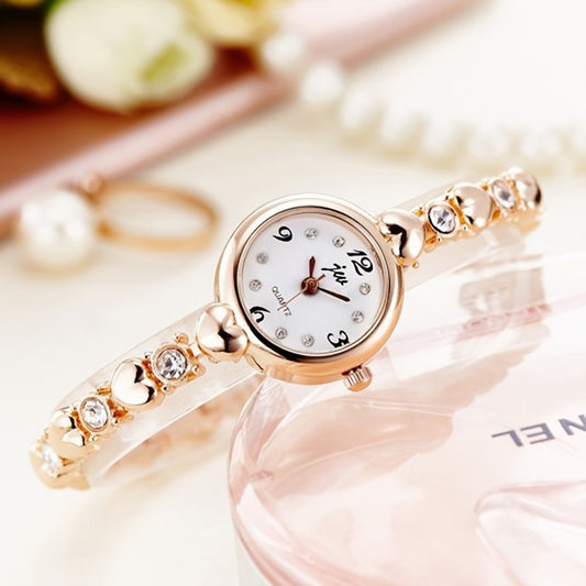 Women's Quartz Watch - 's Slim Bracelet Petite Dial Minimalist Ladies Wristwatch Alloy Case - product detail view 2
