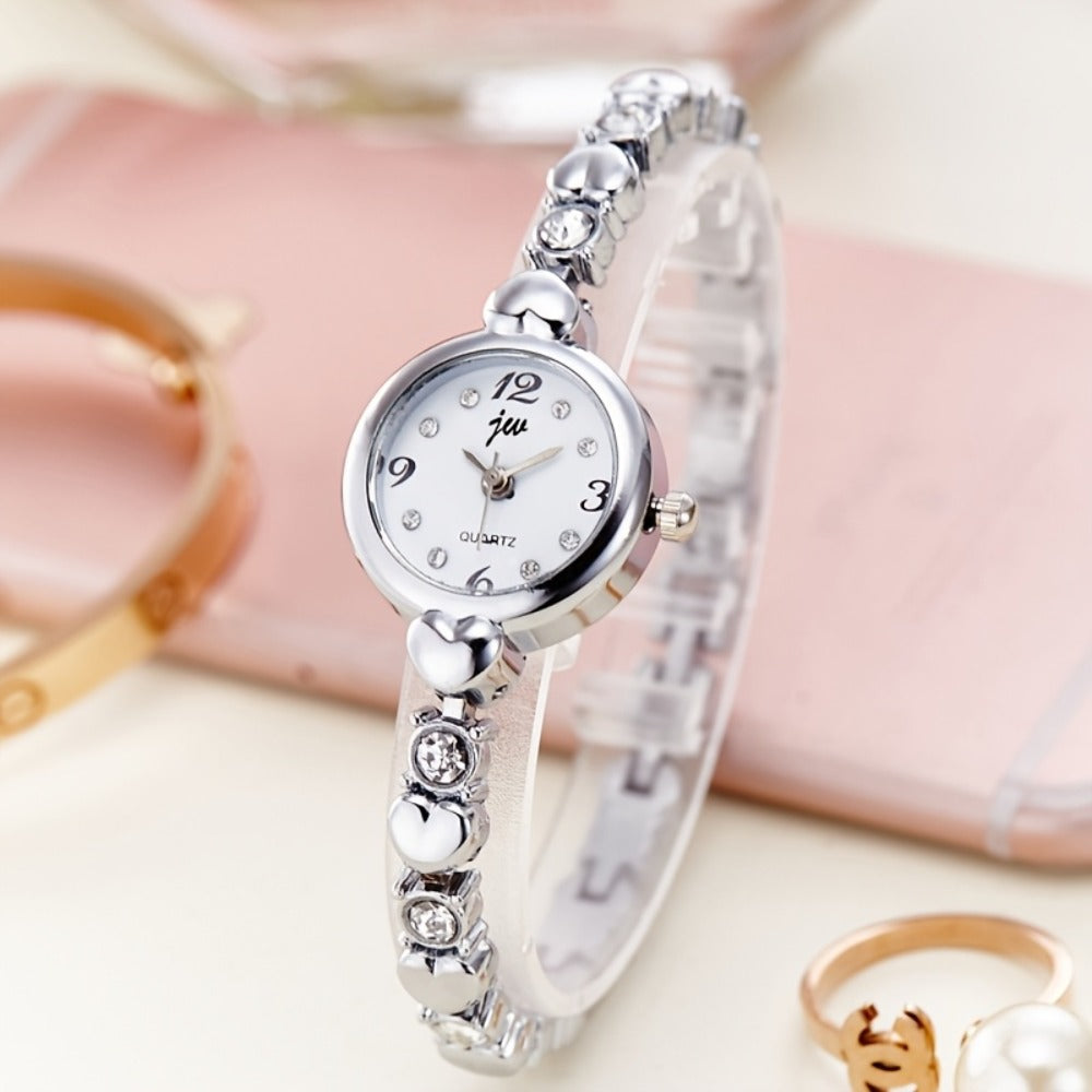 Women's Quartz Watch - 's Slim Bracelet Petite Dial Minimalist Ladies Wristwatch Alloy Case - product detail view 5