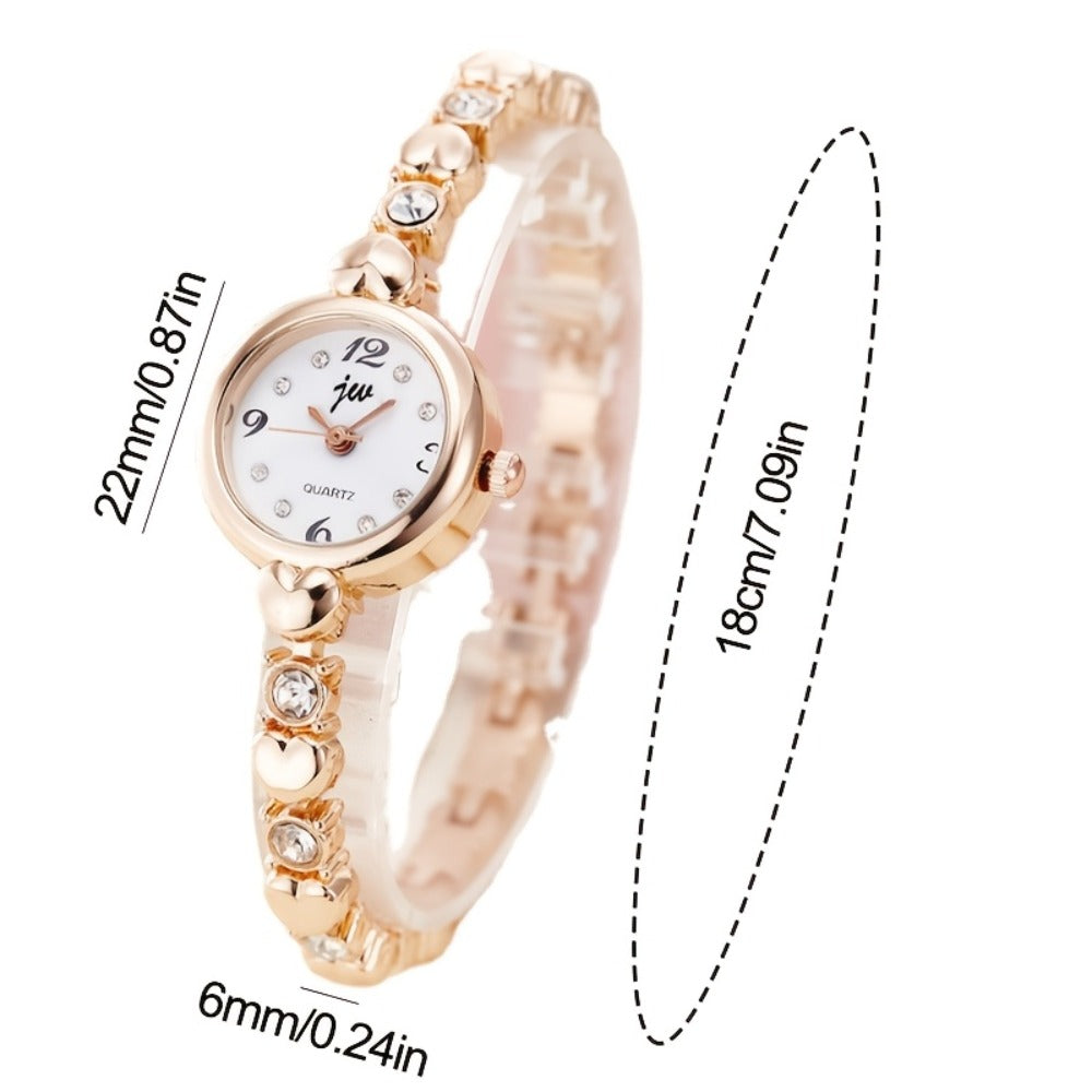 Women's Quartz Watch - 's Slim Bracelet Petite Dial Minimalist Ladies Wristwatch Alloy Case - product detail view 6