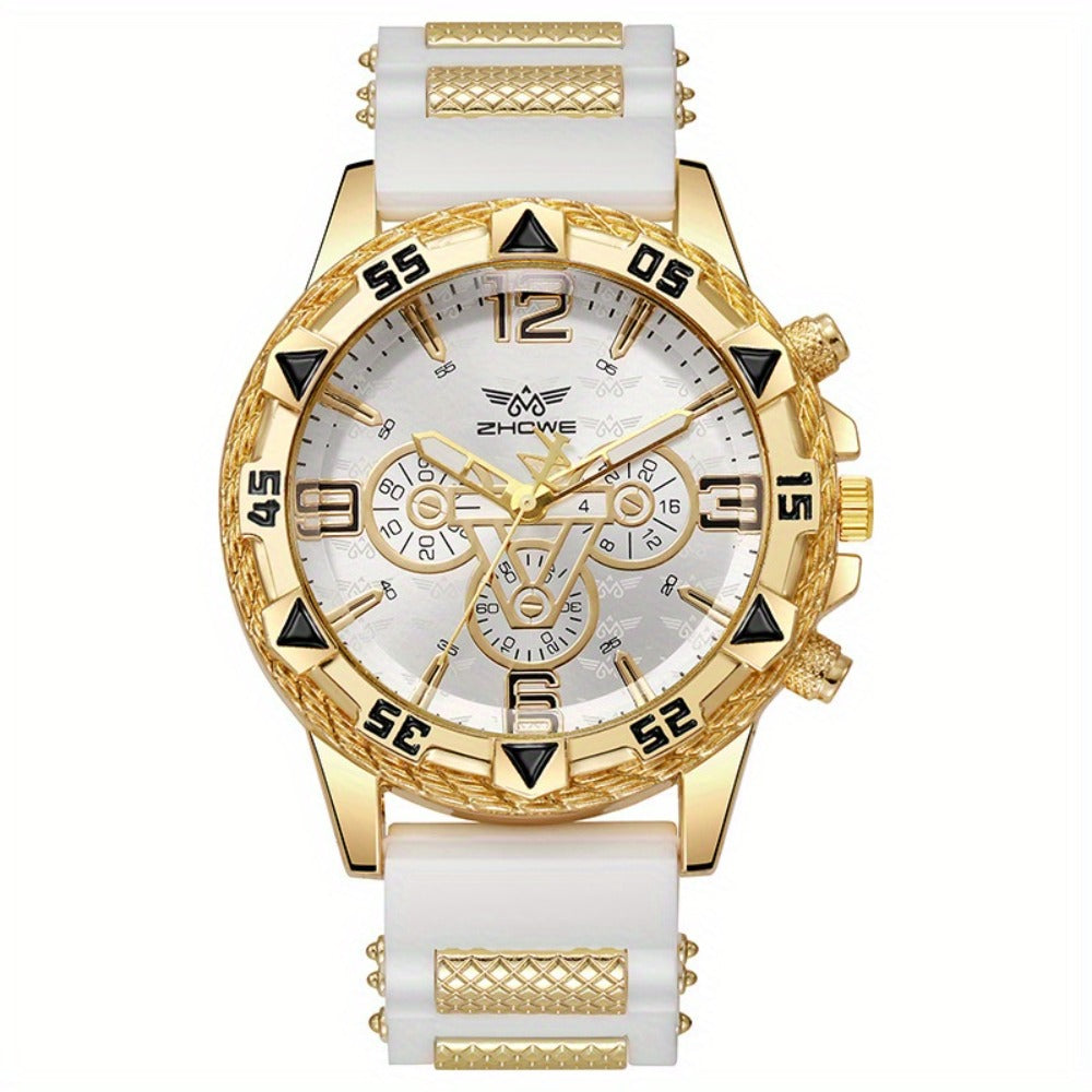 Men's Quartz Watch - 's Sports Set of 2 Large Dial Silicone Strap Wristwatch for , Casual - product detail view 8