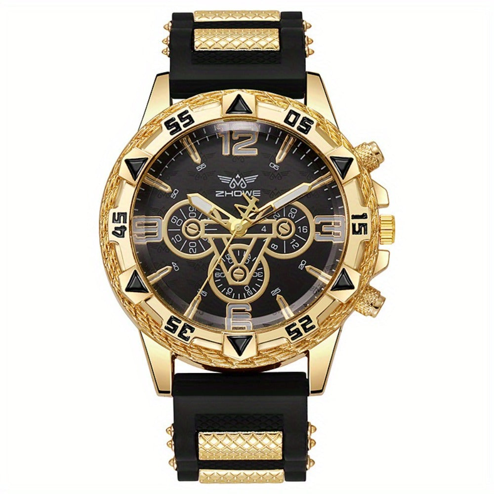 Men's Quartz Watch - 's Sports Set of 2 Large Dial Silicone Strap Wristwatch for , Casual - product detail view 10