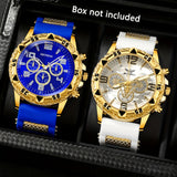 golden blue + white