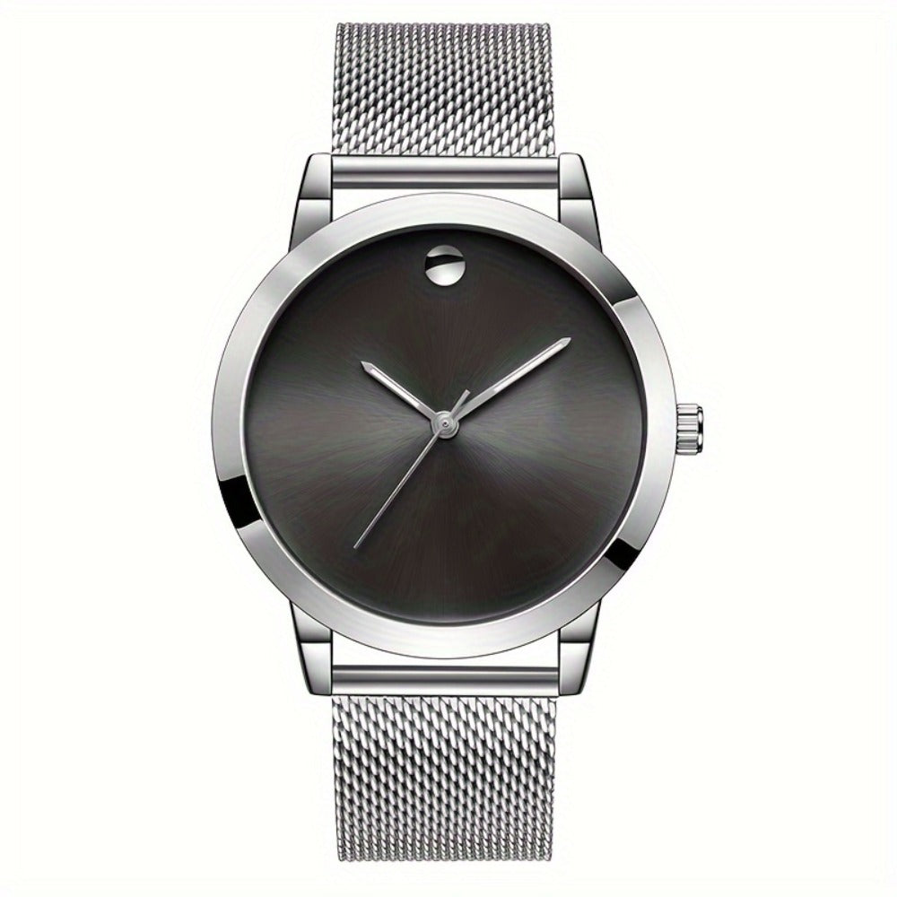 Men's Quartz Watch - 's Stainless Steel Casual Minimalist Wristwatch with Metal Band Elegant - product detail view 3