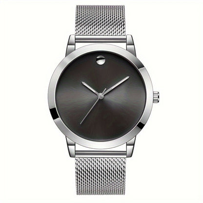 Men's Quartz Watch - 's Stainless Steel Casual Minimalist Wristwatch with Metal Band Elegant - product detail view 3