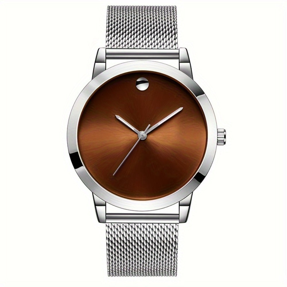 Men's Quartz Watch - 's Stainless Steel Casual Minimalist Wristwatch with Metal Band Elegant - product detail view 5