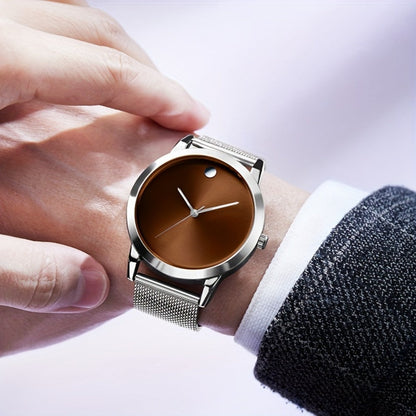 Men's Quartz Watch - 's Stainless Steel Casual Minimalist Wristwatch with Metal Band Elegant - product detail view 7