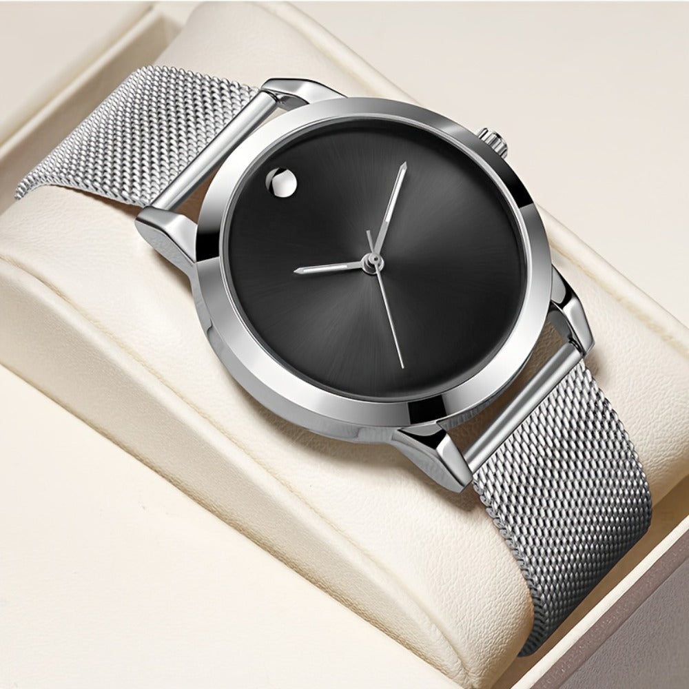 Men's Quartz Watch - 's Stainless Steel Casual Minimalist Wristwatch with Metal Band Elegant - product detail view 9