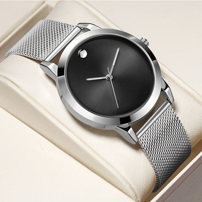 Men's Quartz Watch - 's Stainless Steel Casual Minimalist Wristwatch with Metal Band Elegant - product detail view 9