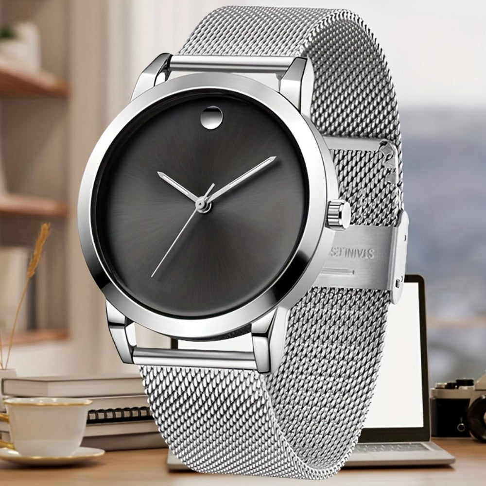 Men's Quartz Watch - 's Stainless Steel Casual Minimalist Wristwatch with Metal Band Elegant - product detail view 10