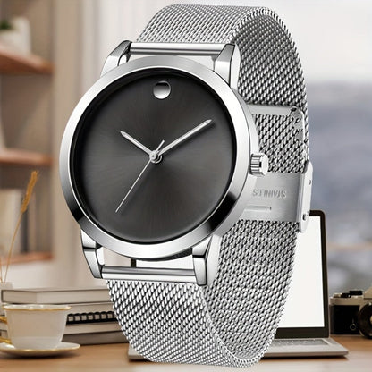 Men's Quartz Watch - 's Stainless Steel Casual Minimalist Wristwatch with Metal Band Elegant - product detail view 10